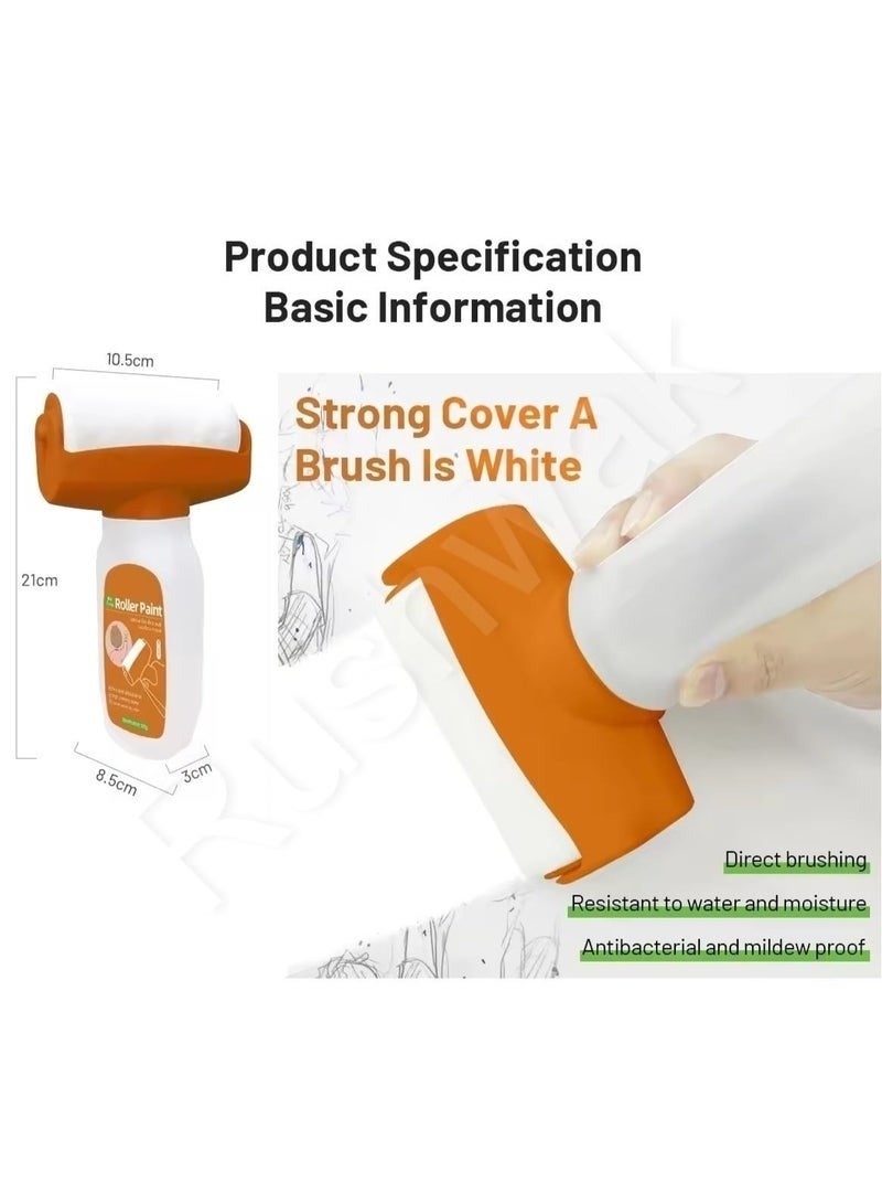 بكرة طلاء لاصلاح الجدران 500 غرام، فرشاة اعادة طلاء الجدران 2 في 1، اداة اصلاح سهلة للجدران للسيراميك والبلاط والفخار والبورسلين والاسقف، تعمل على اصلاح الكتابة على الجدران والخدوش وآثار الاقدام - Image 5